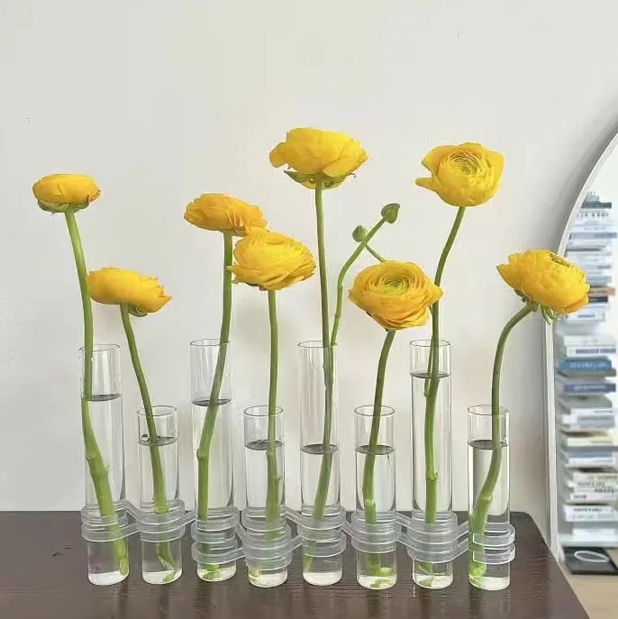 Flexible Flower Vases with Hinges, Modern Glass Tube – Home Decor, Gift