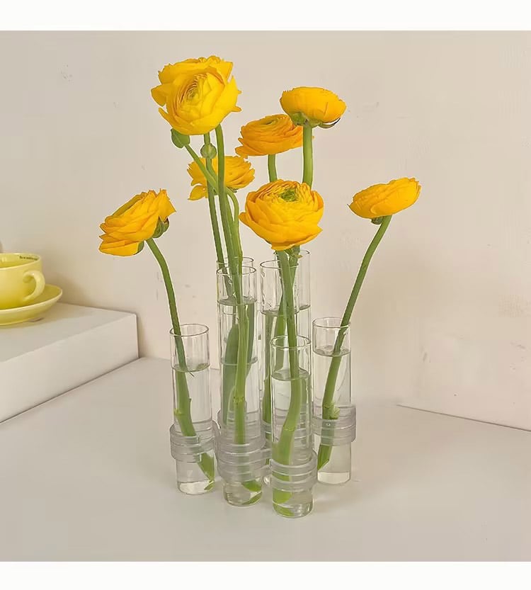 Flexible Flower Vases with Hinges, Modern Glass Tube – Home Decor, Gift
