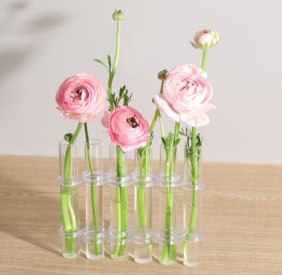 Flexible Flower Vases with Hinges, Modern Glass Tube – Home Decor, Gift