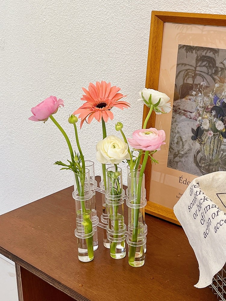 Flexible Flower Vases with Hinges, Modern Glass Tube – Home Decor, Gift