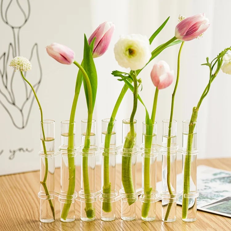 Flexible Flower Vases with Hinges, Modern Glass Tube – Home Decor, Gift