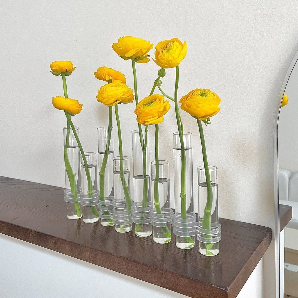 Flexible Flower Vases with Hinges, Modern Glass Tube – Home Decor, Gift
