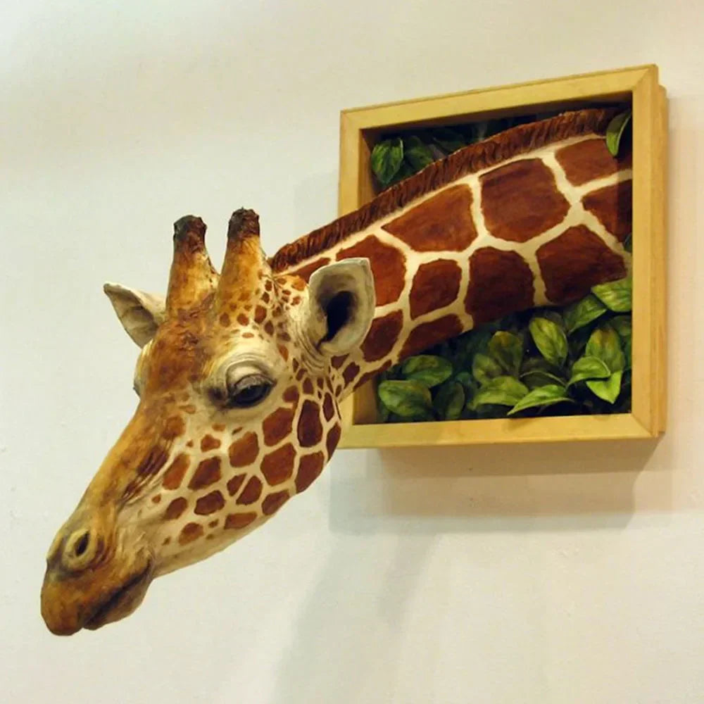 Giraffe Head Wall Decoration 3D Sculpture – Home Decor, Unique Gift
