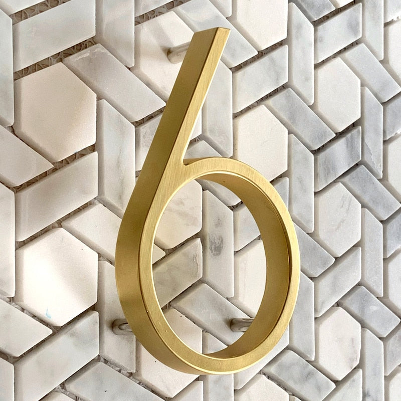 Gold Modern House Numbers – Home Decor, Address Display