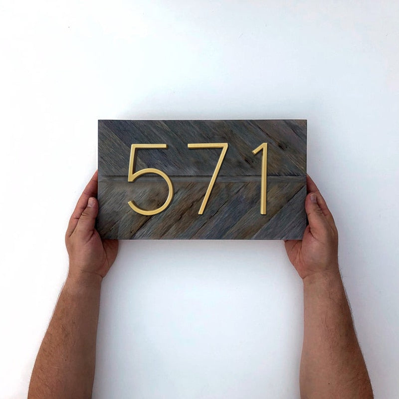 Gold Modern House Numbers – Home Decor, Address Display