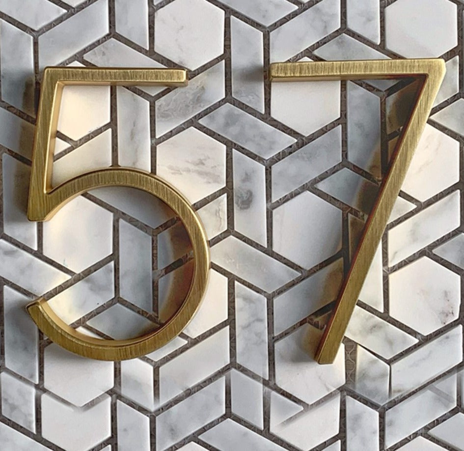 Gold Modern House Numbers – Home Decor, Address Display
