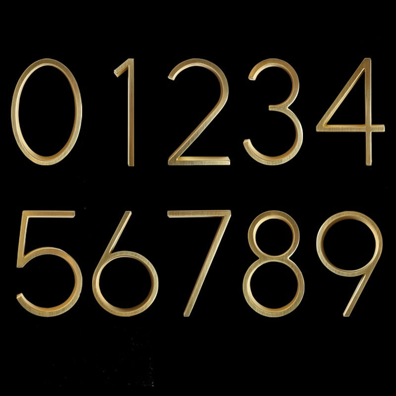 Gold Modern House Numbers – Home Decor, Address Display