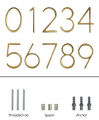 Gold Modern House Numbers – Home Decor, Address Display
