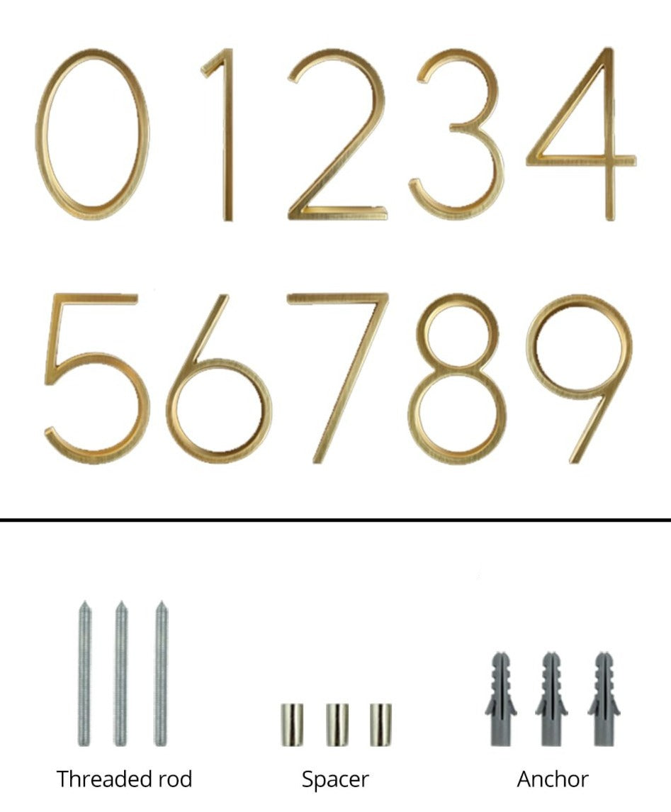 Gold Modern House Numbers – Home Decor, Address Display