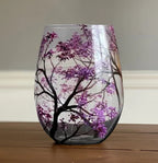 Hand Painted Four Seasons Tree Wine Glasses | Unique Art – Home, Gift