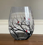 Hand Painted Four Seasons Tree Wine Glasses | Unique Art – Home, Gift