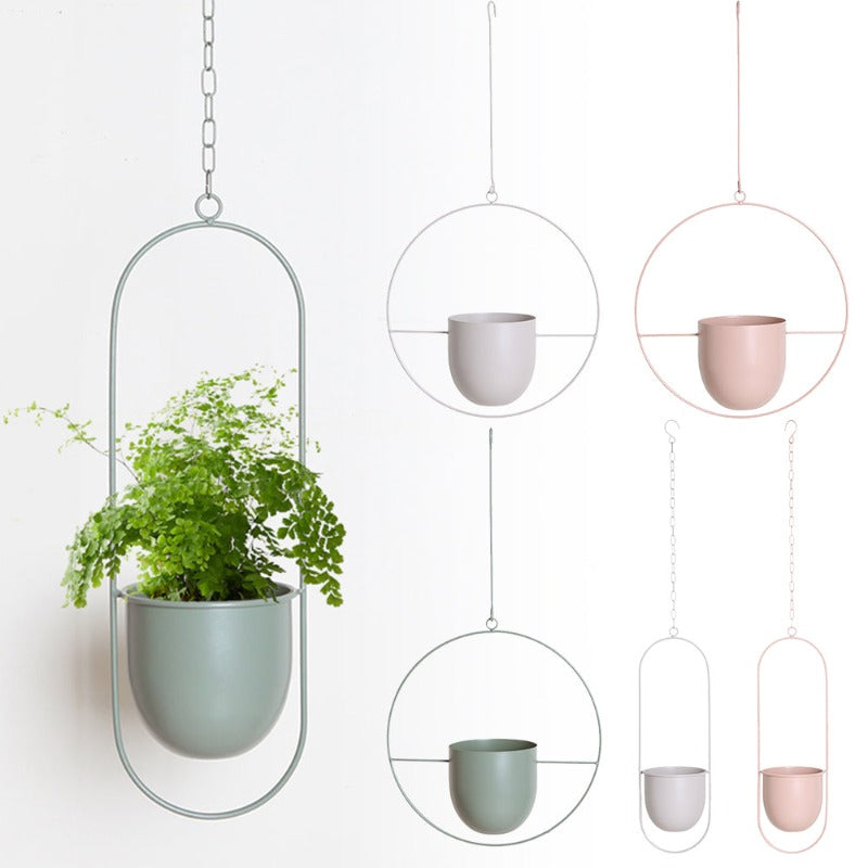 Hanging Plant Pot Holder made of Metal – Home Decor, Indoor Gardening