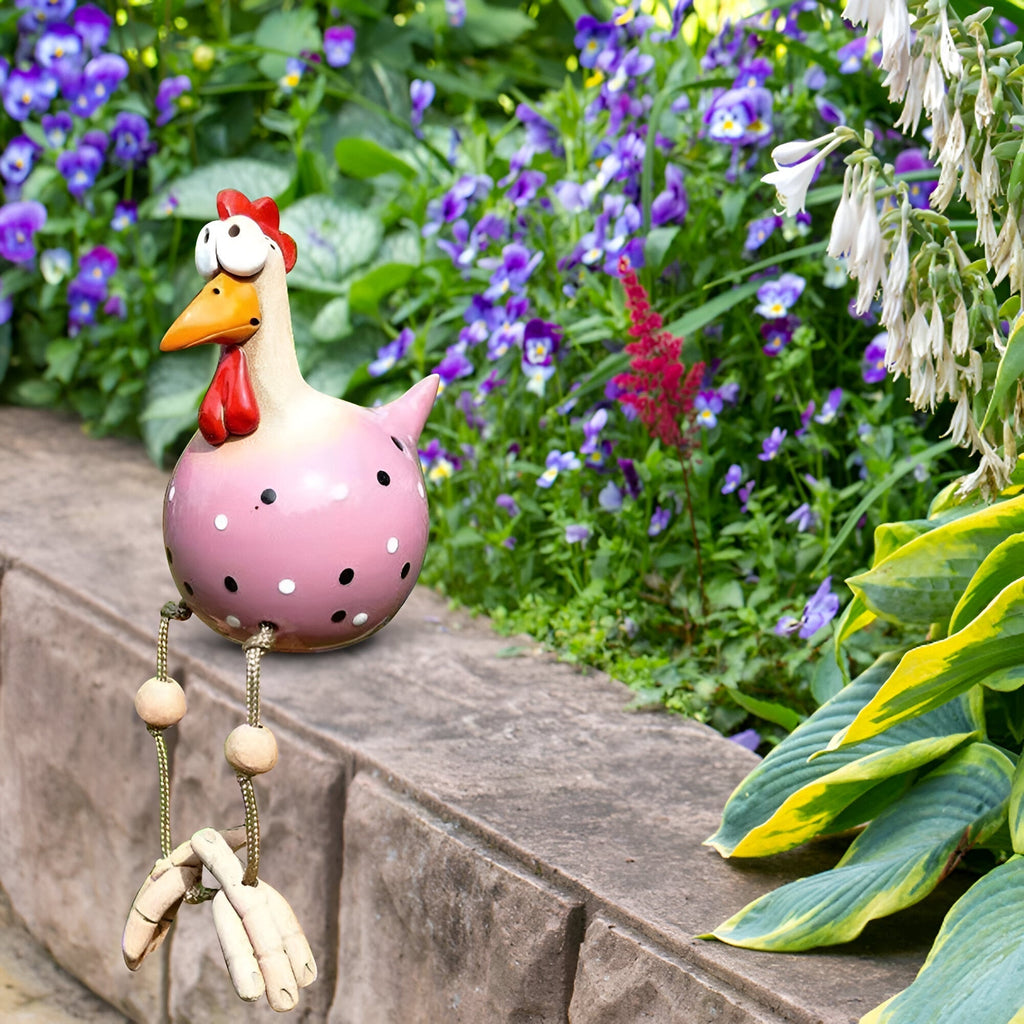 Large Eyes Chicken Statue - Weatherproof Resin Craft – Garden Decor, Outdoor Accent