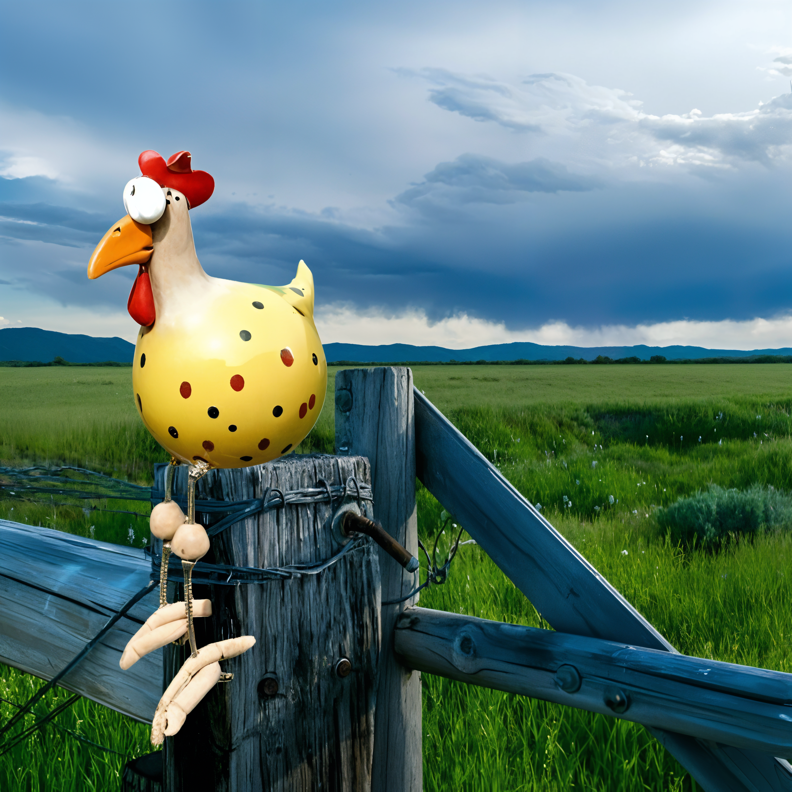Large Eyes Chicken Statue - Weatherproof Resin Craft – Garden Decor, Outdoor Accent
