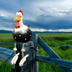 Large Eyes Chicken Statue - Weatherproof Resin Craft – Garden Decor, Outdoor Accent