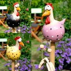 Large Eyes Chicken Statue - Weatherproof Resin Craft – Garden Decor, Outdoor Accent