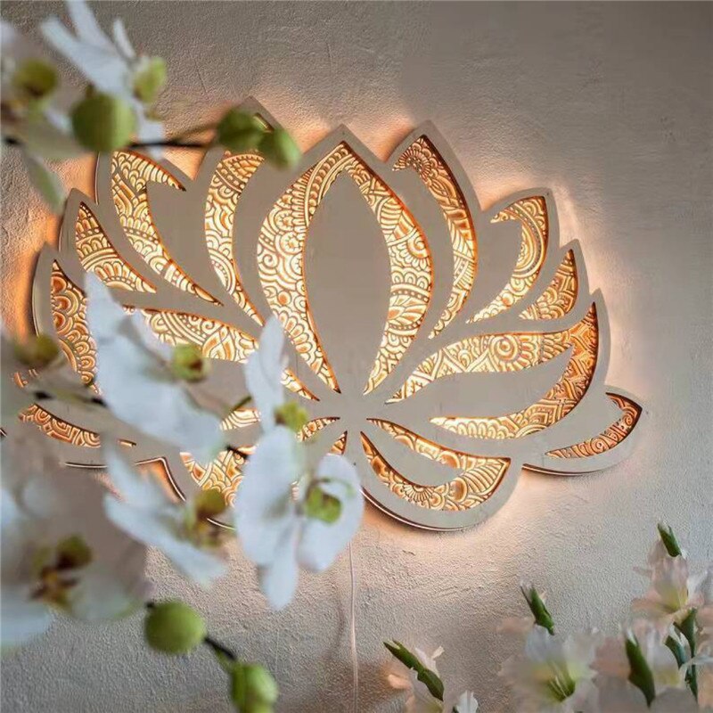 Lotus Wall Lamp | Spiritual Design – Home Decor, Gift