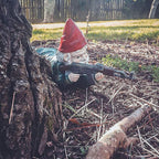 Military Garden Gnome with Camouflage Uniform – Outdoor Decor, Unique Gift