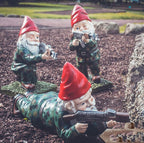 Military Garden Gnome with Camouflage Uniform – Outdoor Decor, Unique Gift