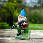 Military Garden Gnome with Camouflage Uniform – Outdoor Decor, Unique Gift