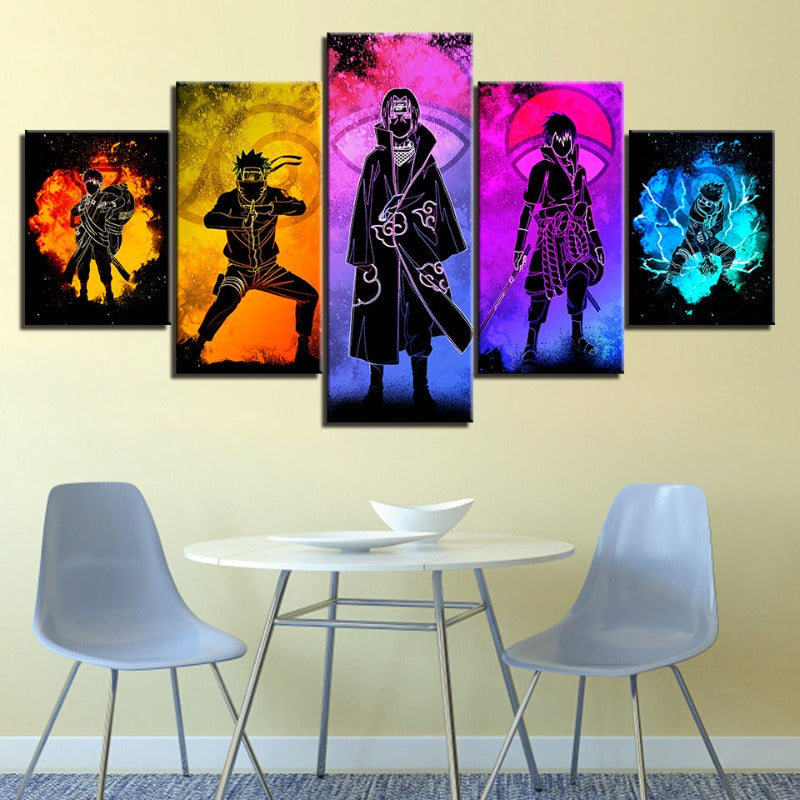 Naruto Anime Canvas Wall Art Painting | 5 Piece Set – Home Decor, Gift