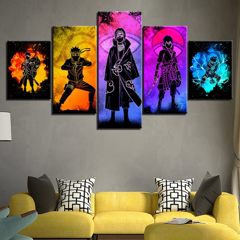 Naruto Anime Canvas Wall Art Painting | 5 Piece Set – Home Decor, Gift