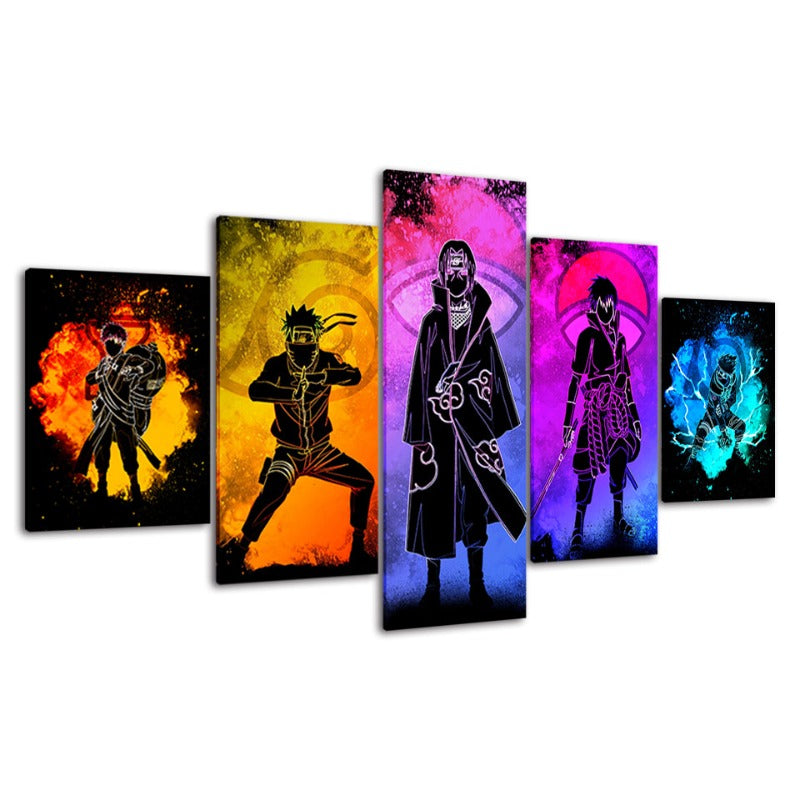 Naruto Anime Canvas Wall Art Painting | 5 Piece Set – Home Decor, Gift