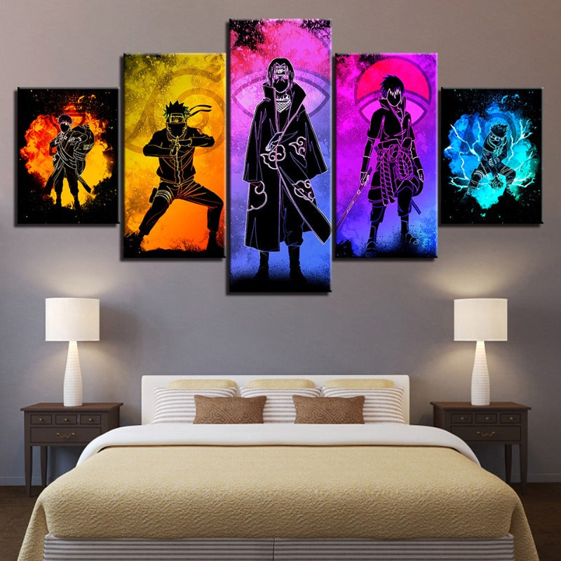 Naruto Anime Canvas Wall Art Painting | 5 Piece Set – Home Decor, Gift