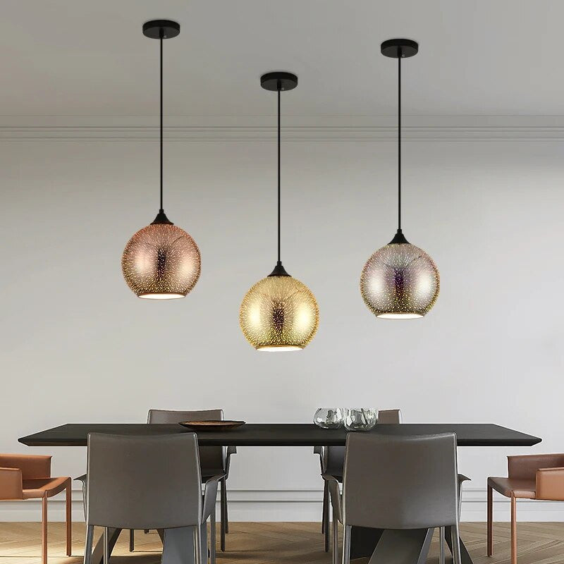 Perforated Glass Ceiling Light – Modern Home Decor, Ambient Lighting