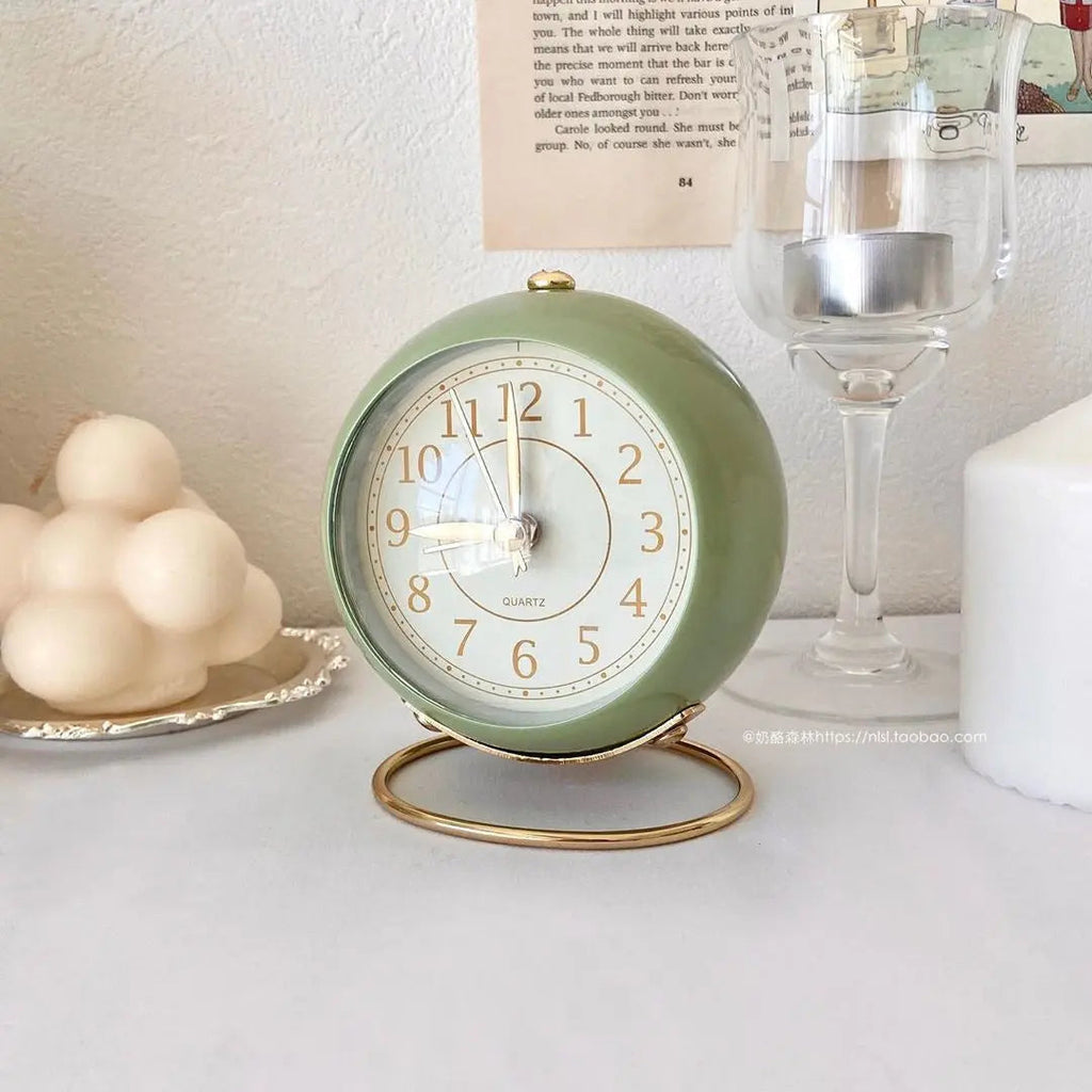 Retro Vintage Gold Accent Alarm Clock – Home Office, Gift