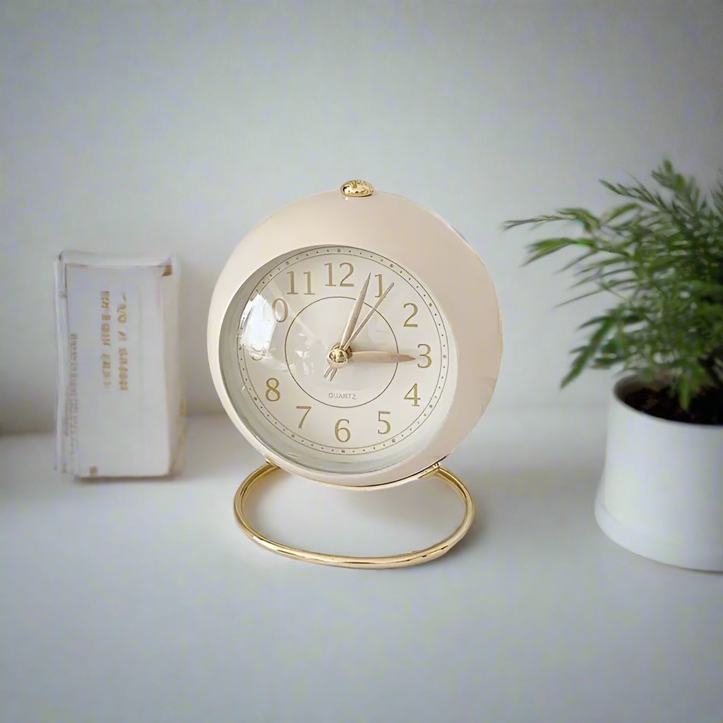 Retro Vintage Gold Accent Alarm Clock – Home Office, Gift