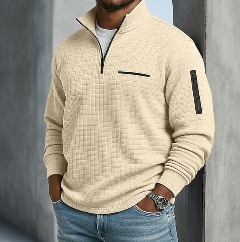 Men's Casual Long Sleeve Waffle Shirt – Everyday Wear, Comfortable Style
