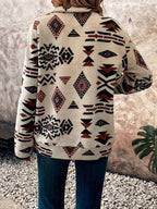 Women's Aztec-Print Quarter-Zip Pullover – Casual Wear, Layering