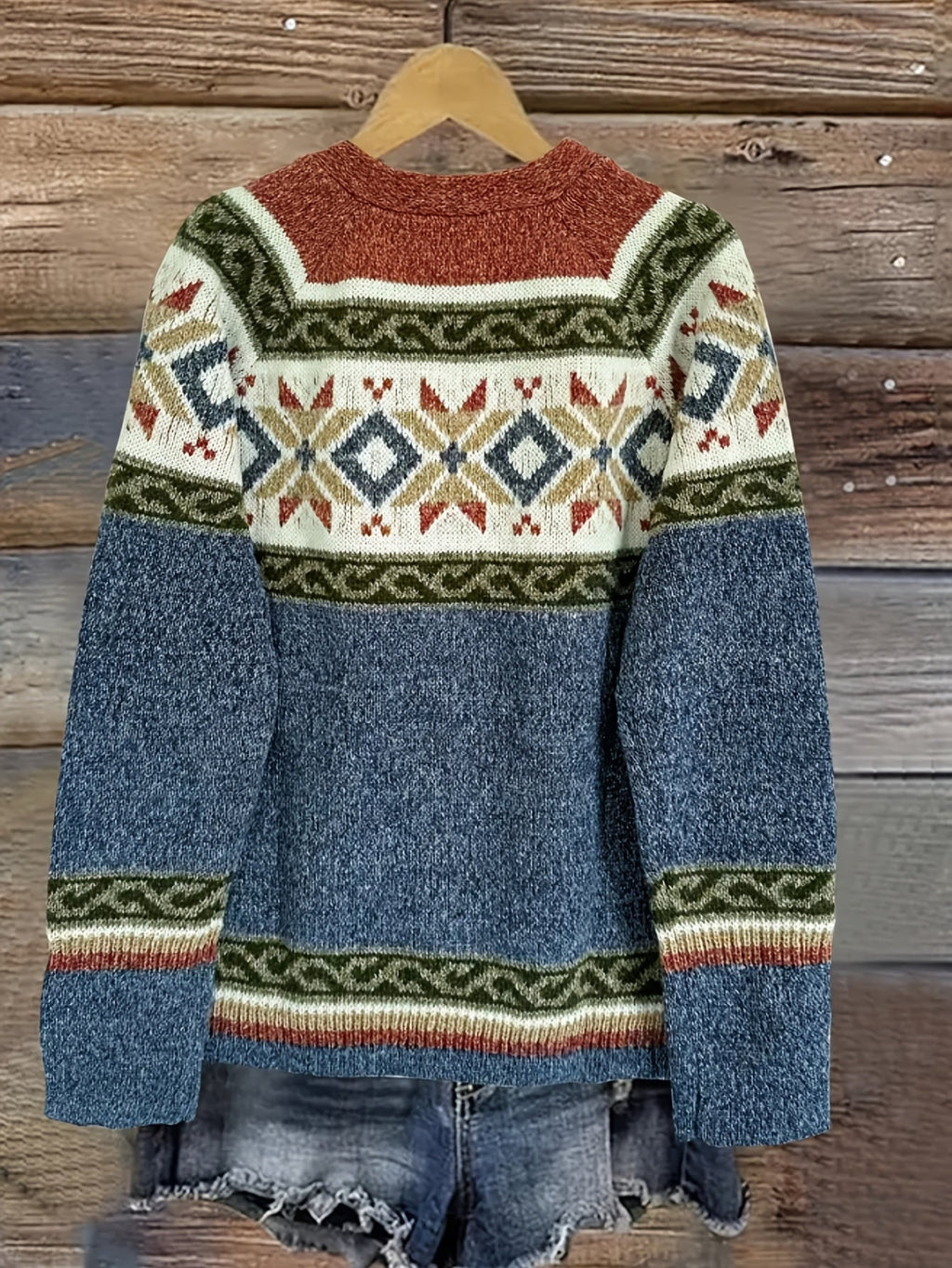 Women's Patterned Button-Front Cardigan – Casual Wear, Layering