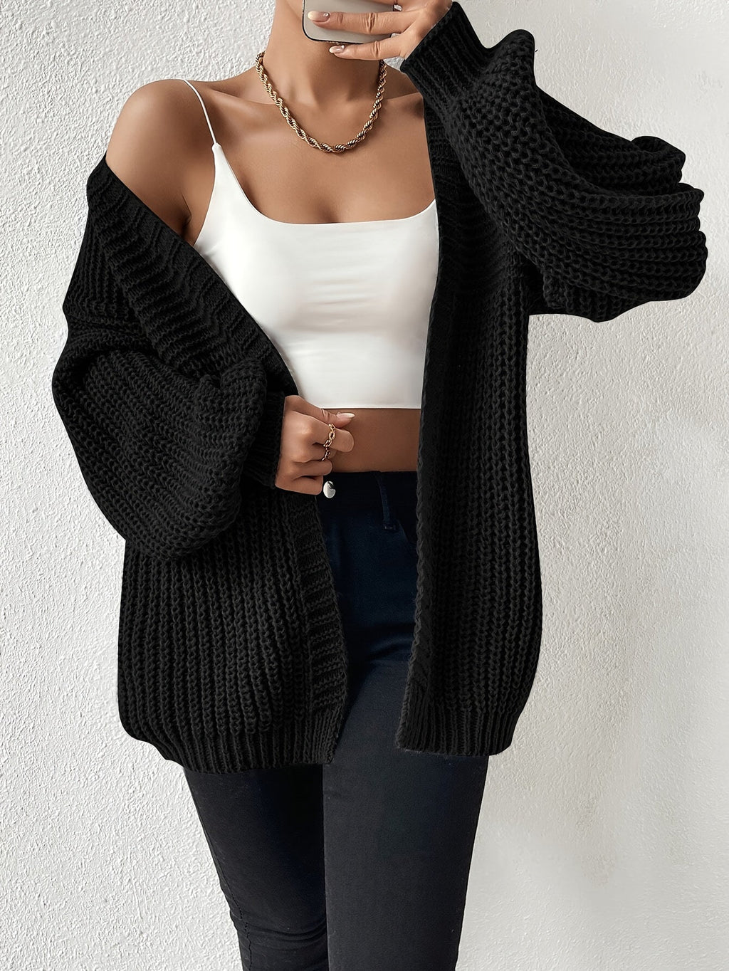 Women's Chunky-Knit Cardigan | Relaxed Fit – Casual Wear, Layering