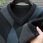 Men's Argyle V-Neck Sweater | Classic Style – Casual Wear, Office Attire