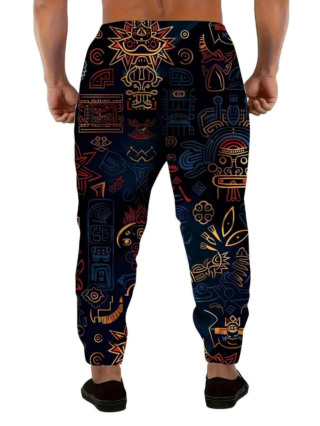Men's Joggers with Bold Pattern – Casual Wear, Active Lifestyle
