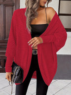 Women's Relaxed Open-Front Cardigan – Casual Wear, Layering