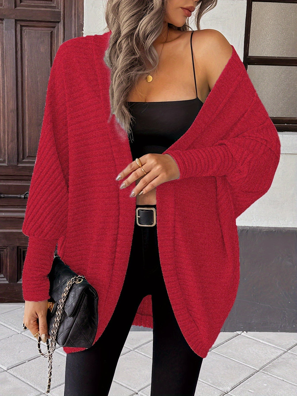 Women's Relaxed Open-Front Cardigan – Casual Wear, Layering