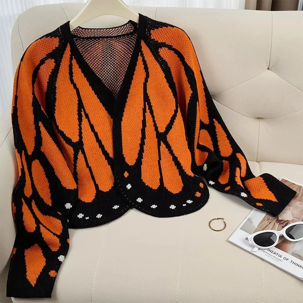 Women's Butterfly Cardigan – Casual Wear, Stylish Layering