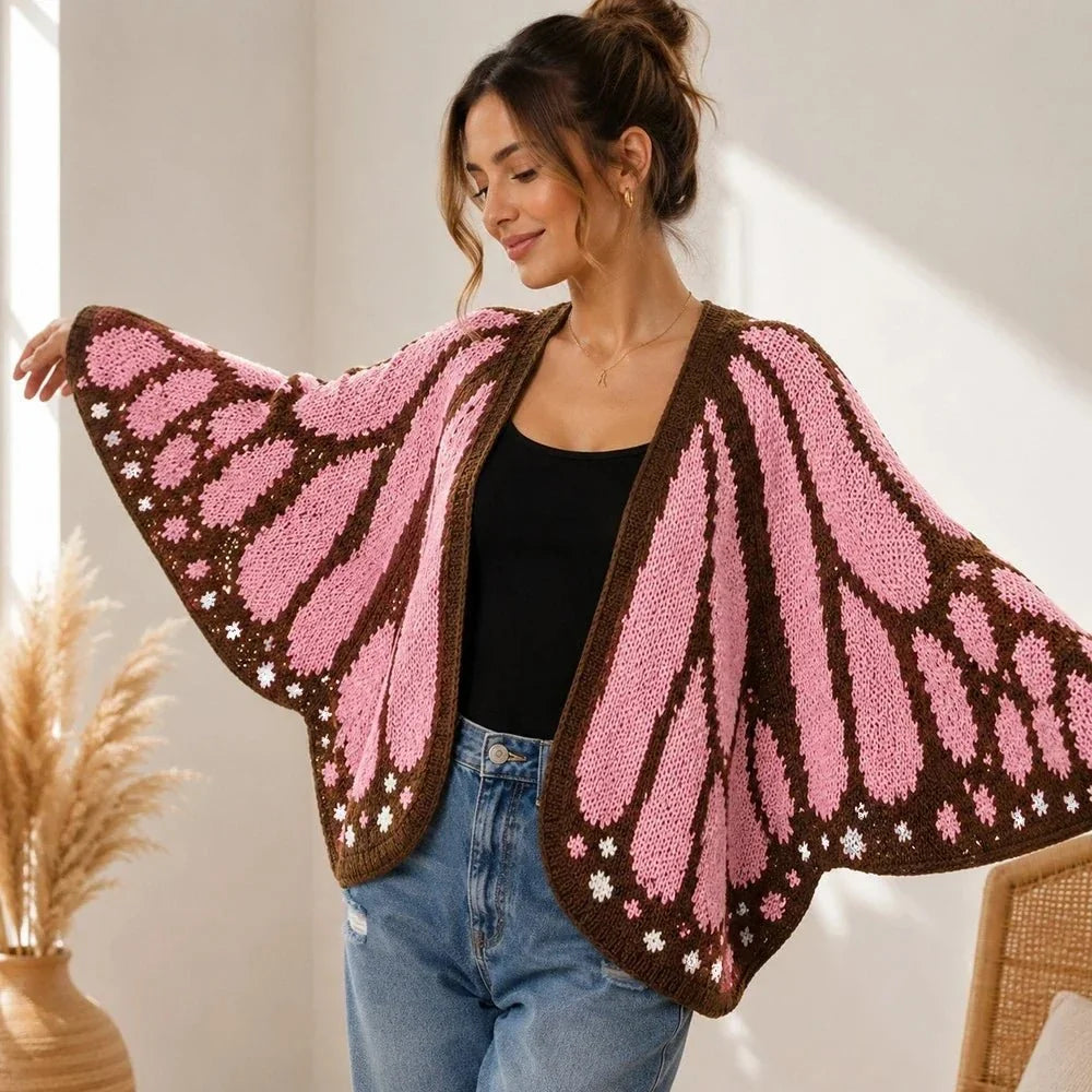 Women's Butterfly Cardigan – Casual Wear, Stylish Layering