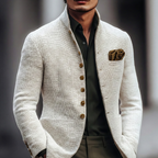 Men's Refined Single Breasted Cardigan – Casual Wear, Office Style