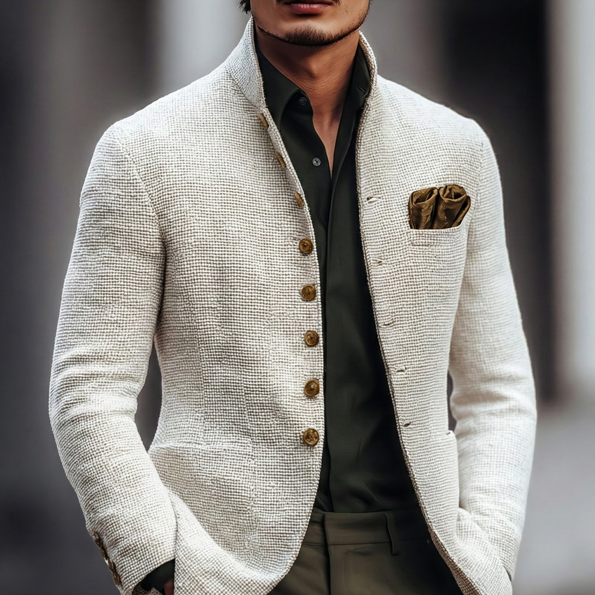 Men's Refined Single Breasted Cardigan – Casual Wear, Office Style