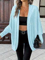 Women's Relaxed Open-Front Cardigan – Casual Wear, Layering