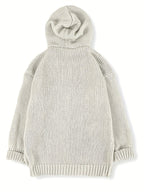 Women's Cozy Hooded Cardigan – Casual Wear, Layering