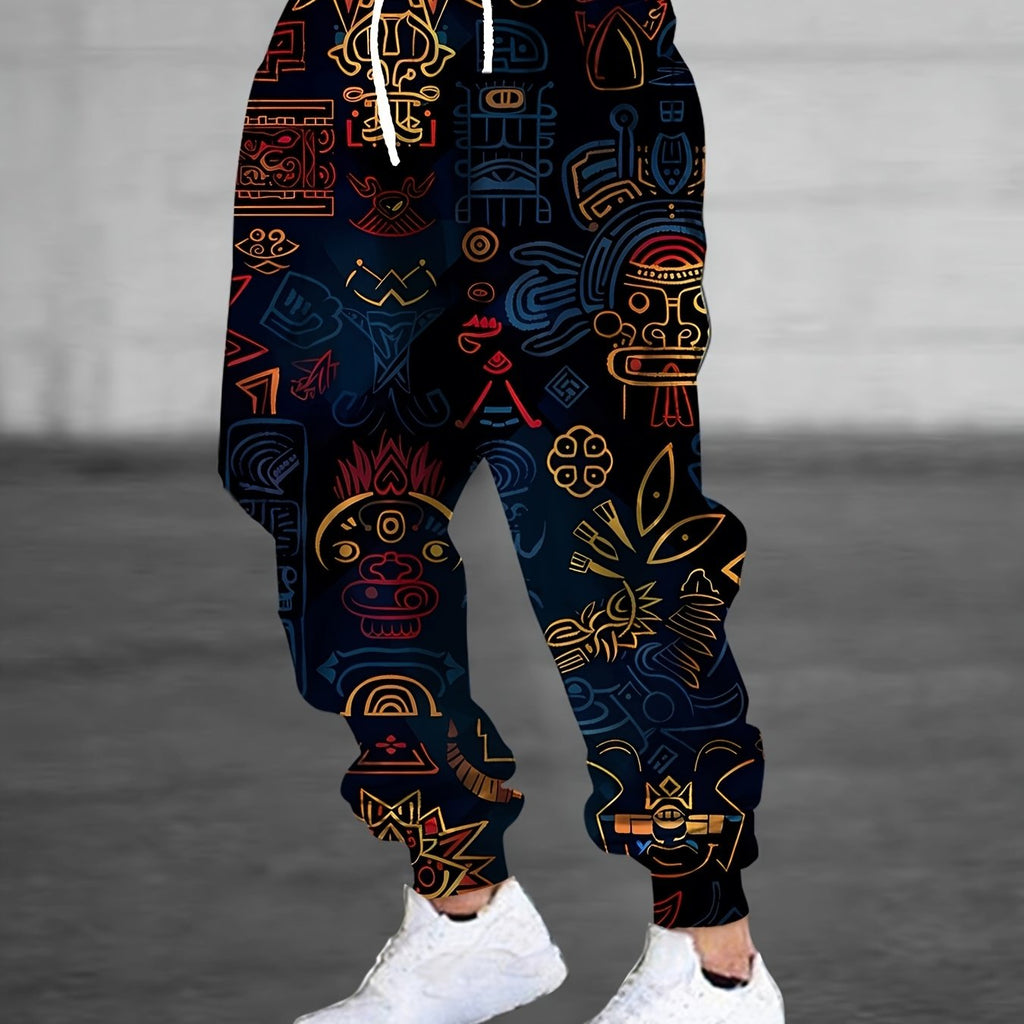 Men's Joggers with Bold Pattern – Casual Wear, Active Lifestyle