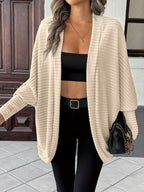 Women's Relaxed Open-Front Cardigan – Casual Wear, Layering