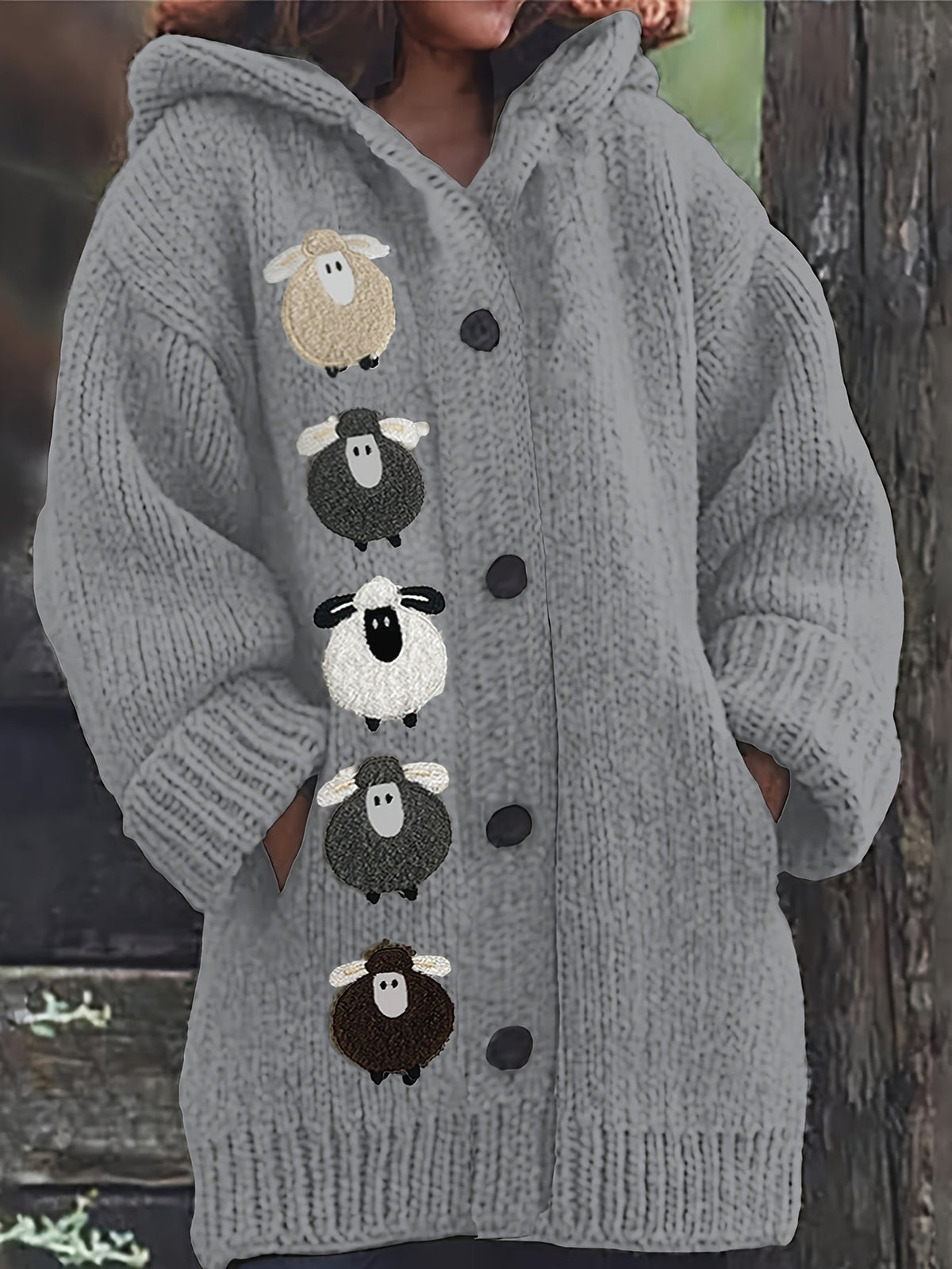 Women's Cozy Hooded Cardigan – Casual Wear, Layering