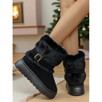 Women's Cozy Fur-Trimmed Snow Boots – Winter Wear, Outdoor Adventures