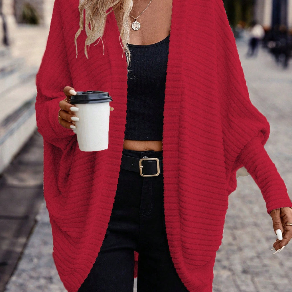 Women's Relaxed Open-Front Cardigan – Casual Wear, Layering